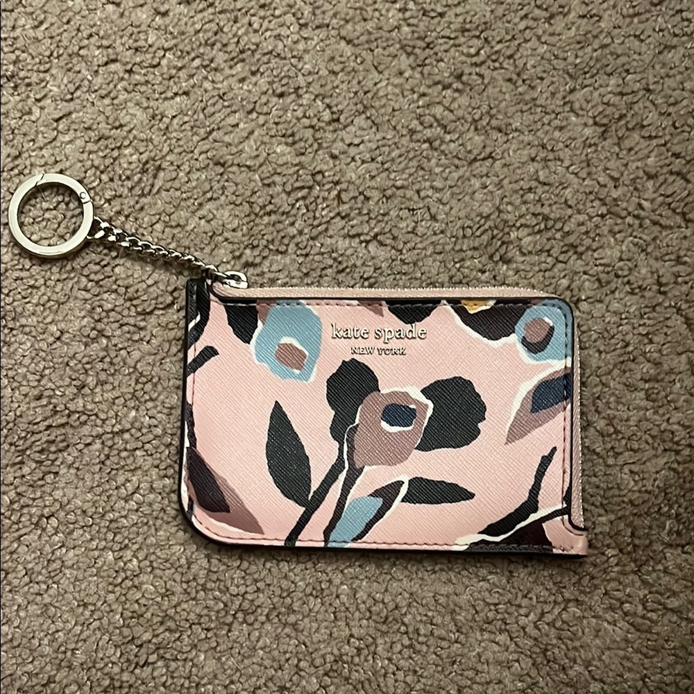 Kate Spade Pink Floral Keychain Wallet